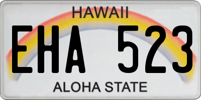 HI license plate EHA523