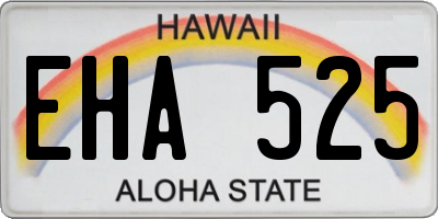 HI license plate EHA525