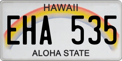 HI license plate EHA535