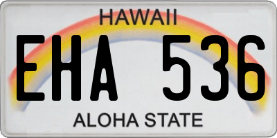 HI license plate EHA536