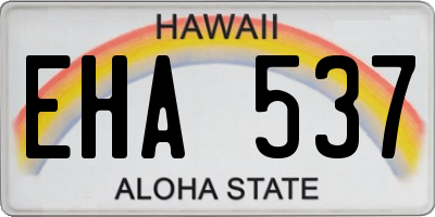 HI license plate EHA537