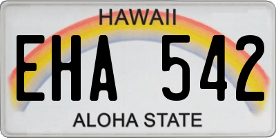 HI license plate EHA542
