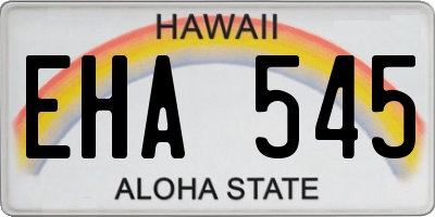 HI license plate EHA545