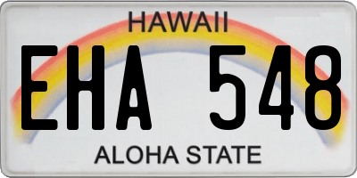 HI license plate EHA548