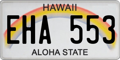 HI license plate EHA553