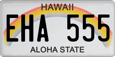 HI license plate EHA555
