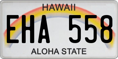 HI license plate EHA558