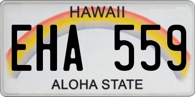 HI license plate EHA559