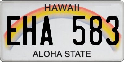 HI license plate EHA583