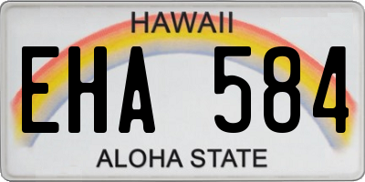 HI license plate EHA584