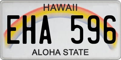 HI license plate EHA596