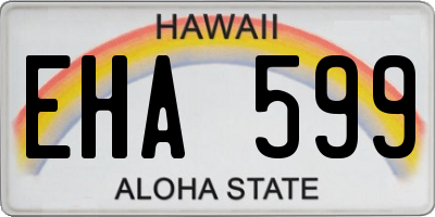 HI license plate EHA599