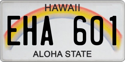 HI license plate EHA601
