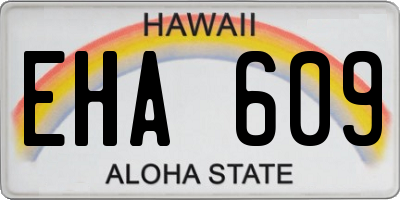HI license plate EHA609