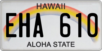 HI license plate EHA610