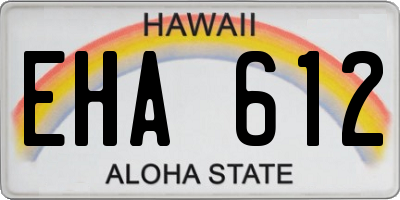 HI license plate EHA612