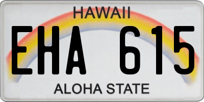 HI license plate EHA615