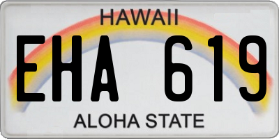 HI license plate EHA619