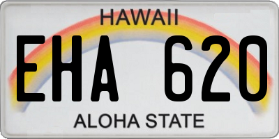 HI license plate EHA620