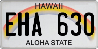 HI license plate EHA630