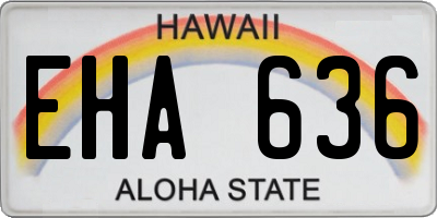 HI license plate EHA636