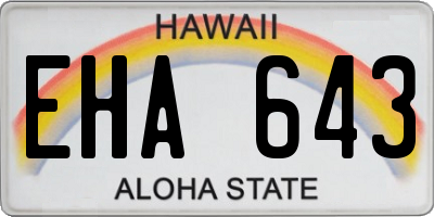 HI license plate EHA643