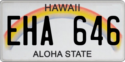 HI license plate EHA646