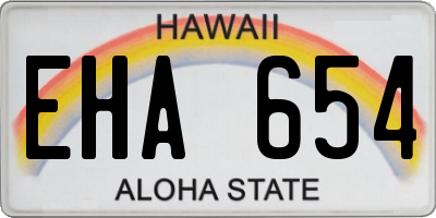 HI license plate EHA654