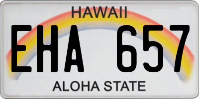 HI license plate EHA657