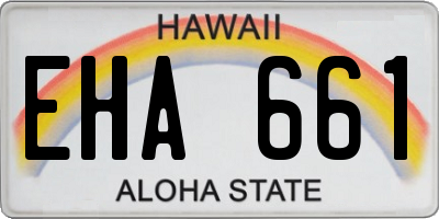 HI license plate EHA661