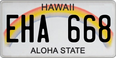 HI license plate EHA668