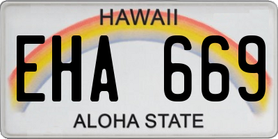 HI license plate EHA669