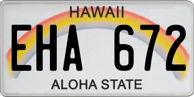 HI license plate EHA672