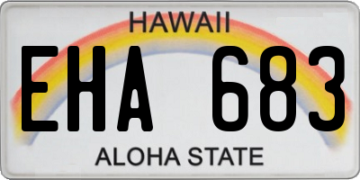 HI license plate EHA683