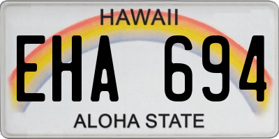 HI license plate EHA694