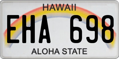 HI license plate EHA698