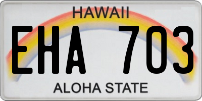 HI license plate EHA703