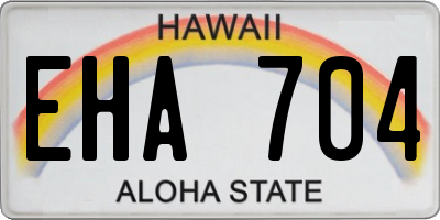 HI license plate EHA704