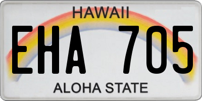HI license plate EHA705