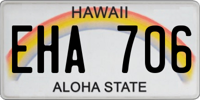 HI license plate EHA706