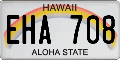 HI license plate EHA708