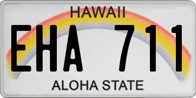 HI license plate EHA711
