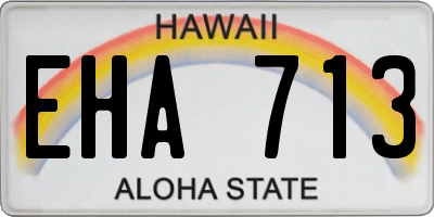 HI license plate EHA713