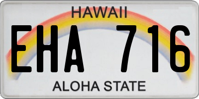 HI license plate EHA716