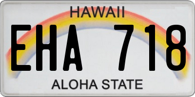HI license plate EHA718