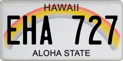 HI license plate EHA727