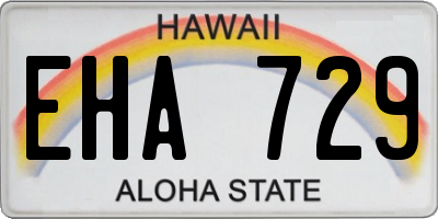 HI license plate EHA729