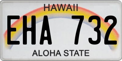 HI license plate EHA732