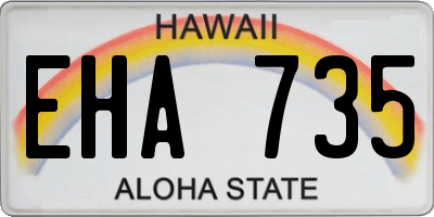 HI license plate EHA735