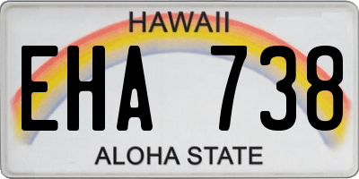 HI license plate EHA738